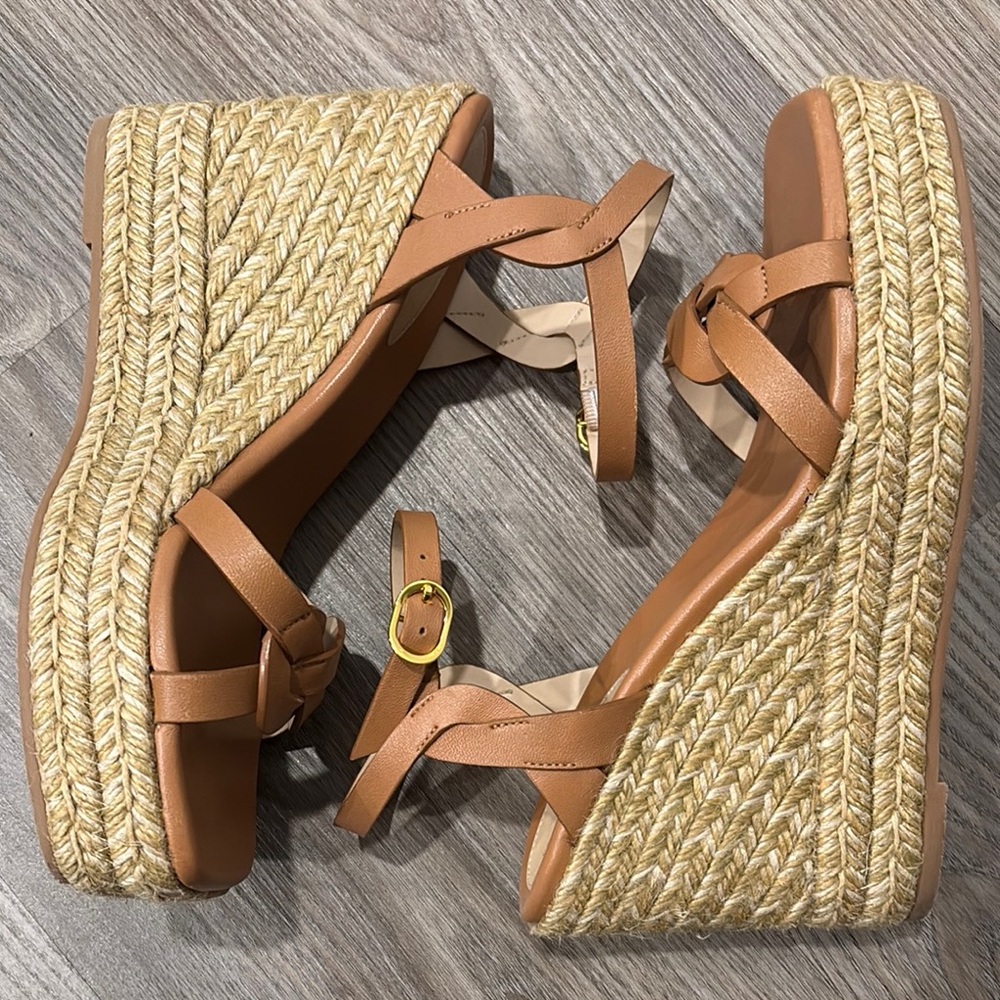 Stuart Weitzman Tan Wedge Sandals